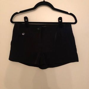 Black polyester shorts
